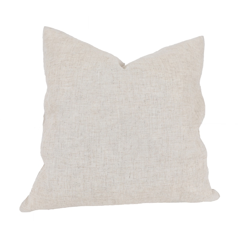 14" X 14" Gray and Red Reindeer Christmas Santa and Sleigh Linen Blend Zippered Pillow With Applique