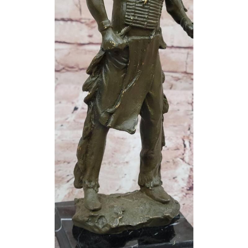 Native American Warrior Bronze Sculpture - Traditional Plains Tribe Art