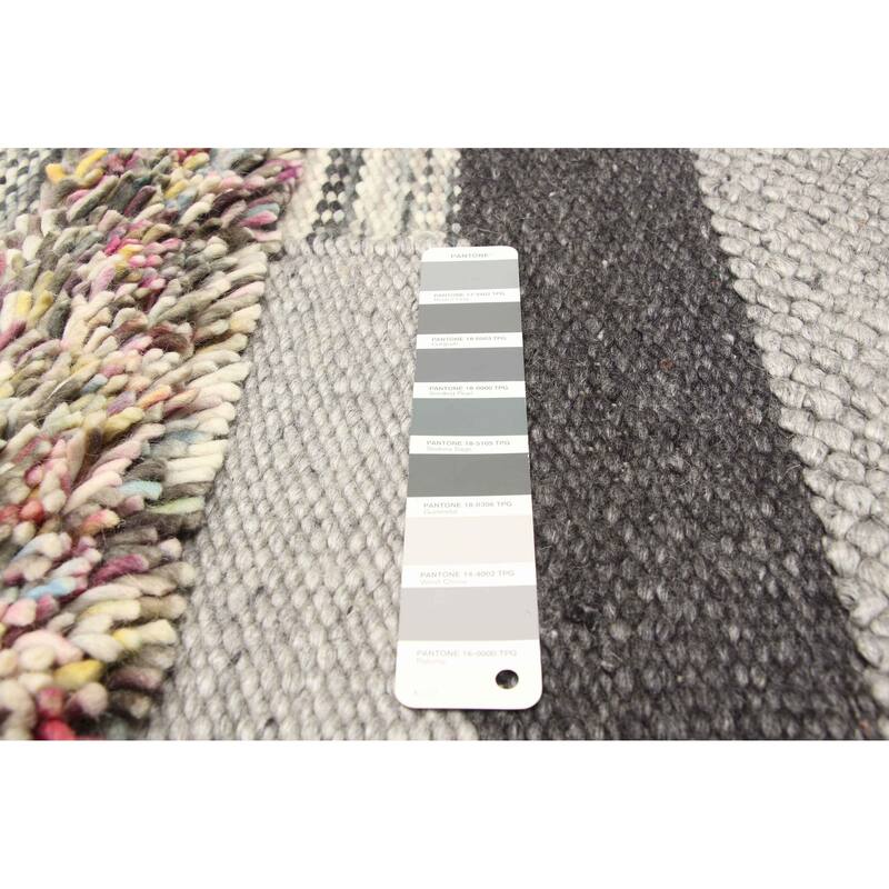 ECARPETGALLERY Braid weave Sienna Grey Wool Rug - 5'8 x 7'9