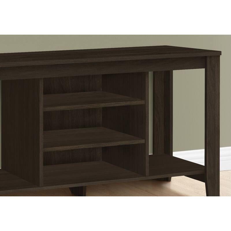 47.75" Contemporary TV Stand with Adjustable Shelves & Wire Management, Space-Saving Design
