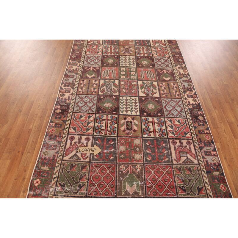 Hand Knotted Oriental 100% Wool Carpet Traditional Tribal Multi-Colored Bakhtiari Area Rug - 9' 4'' X 4' 11''