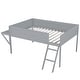 preview thumbnail 12 of 28, Low Loft Bed Wood Bed Frame with Side Desk and Ladder, LED Gaming Loft Bed with Full Length Guardrail No Box Spring Needed