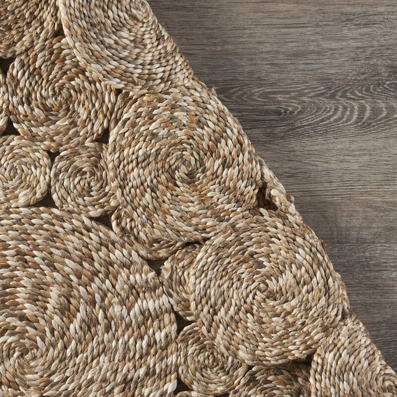 Sevita Organic Jute Spiral Area Rug, Bleach and Natural
