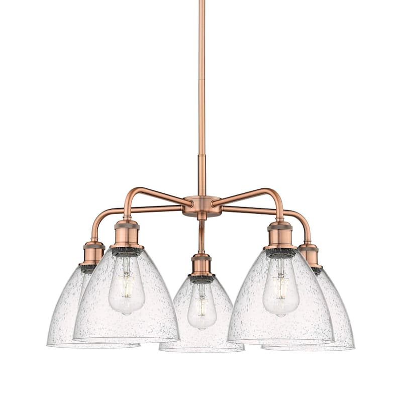 Innovations Lighting 516-5CR-16-26 Bristol Glass Chandelier Bristol - Antique Copper / Seedy