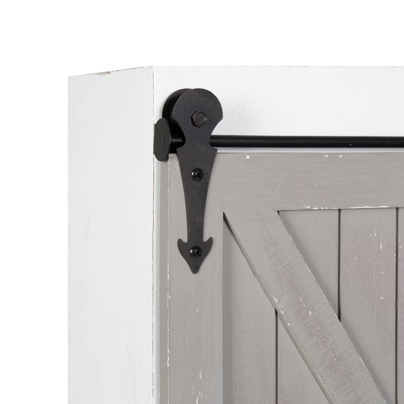 Kate and Laurel Cates Decorative Wood Cabinet with Sliding Barn Door - 22x28