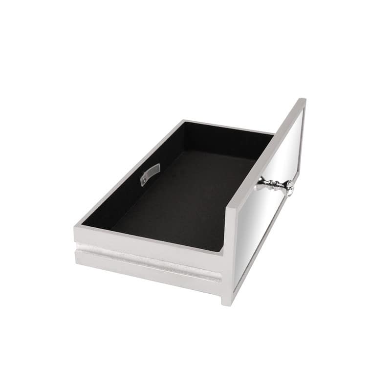 Mirrored Surface 1 Drawer Flip-up Desktop Writing Desk Vanity Desk Silver