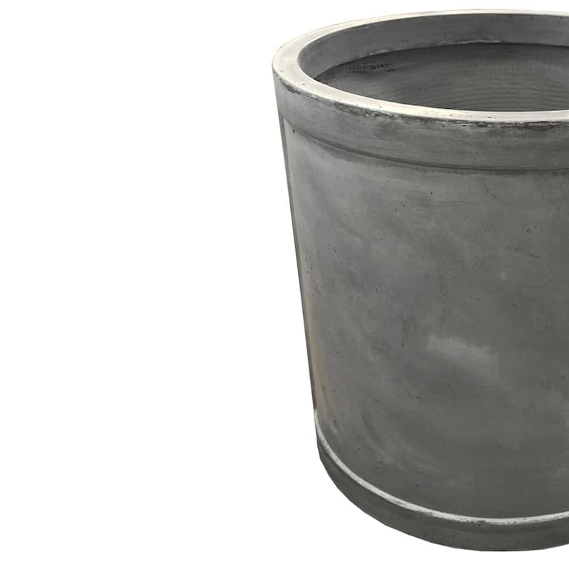 Durx-litecrete Lightweight Concrete Drum Light Grey Planter-Medium - 15'x15'x15'