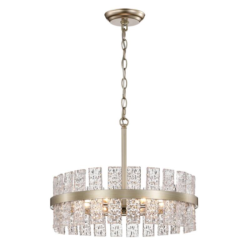 Casandra 6-light Drum Glass Strip Chandelier