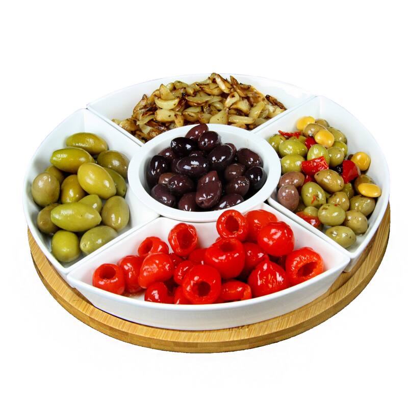 6 Piece Appetizer Serveware for Snacks and Condiments - 12.25 x 12.25