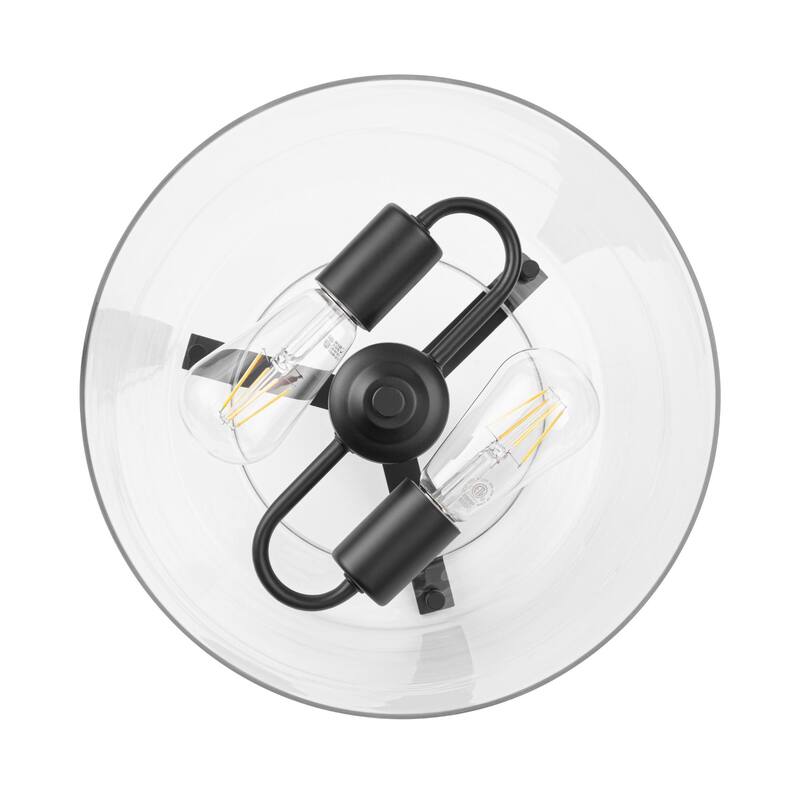Prominence Home Fairendale Convertible Pendant/Semi-Flush Matte Black with Clear Glass