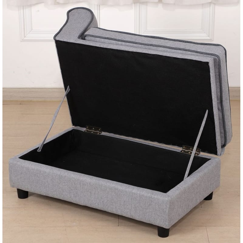 Kid's Washable Linen Chaise in Gray