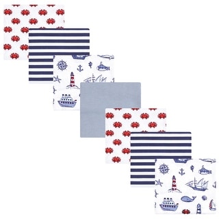 Hudson Baby Cotton Poly Flannel Receiving Blankets Bundle, Lighthouse, One Size - Lighthouse - One Size