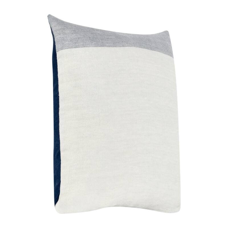 Villa by Classic Home Fairbanks 22" Blue Belgian Linen Throw Pillow