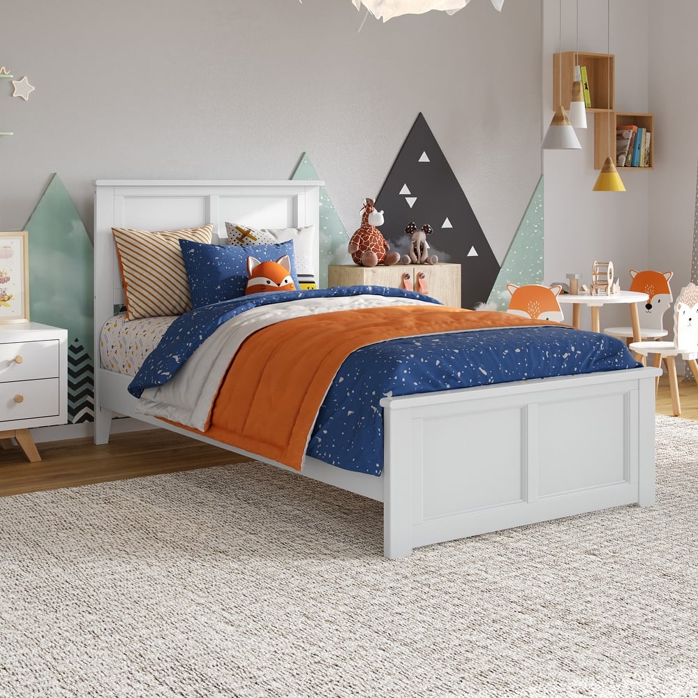 Charlotte Solid Wood Low Profile Platform Bed with Matching Footboard