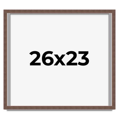 26x23 Shadow Box Frame Brown | 1.125 inches Deep Real Wood Rustic