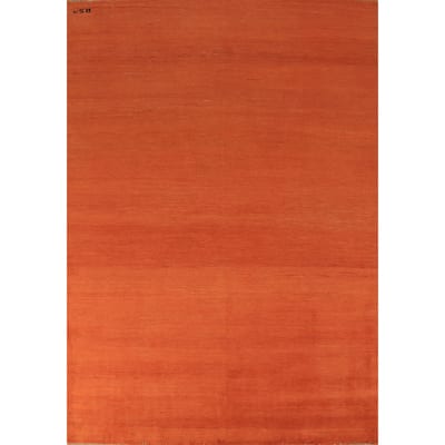 Orange Gabbeh Oriental Area Rug Handmade Wool Carpet - 6'8" x 9'5"