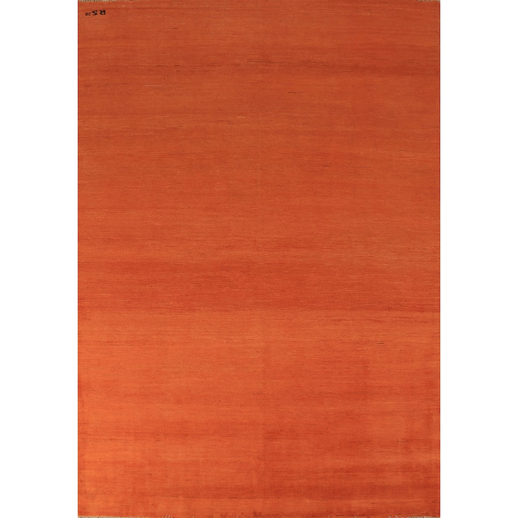 Orange Gabbeh Oriental Area Rug Handmade Wool Carpet - 6'8" x 9'5"