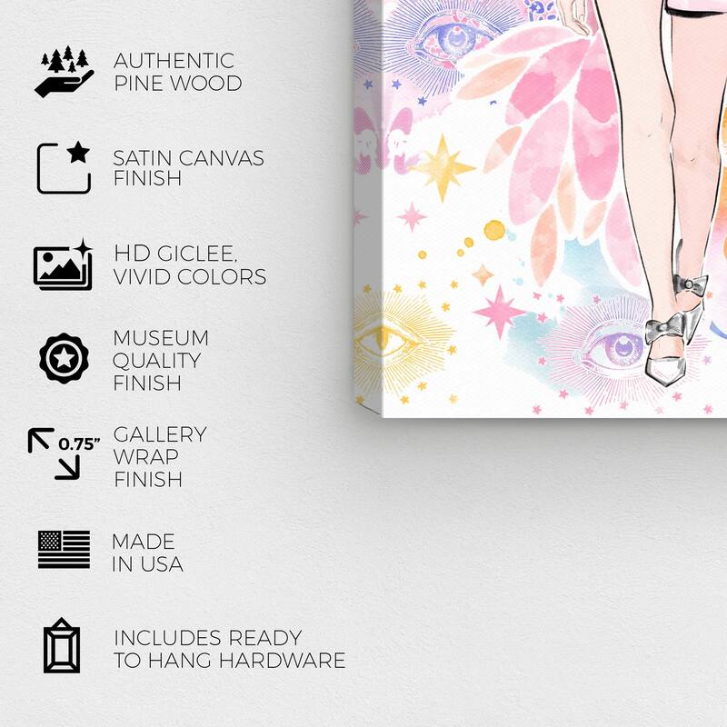 Wynwood Studio Canvas Fashion and Glam Pink Doll Walk Pink and Light Pink Modern & Contemporary Wall Art Canvas Print