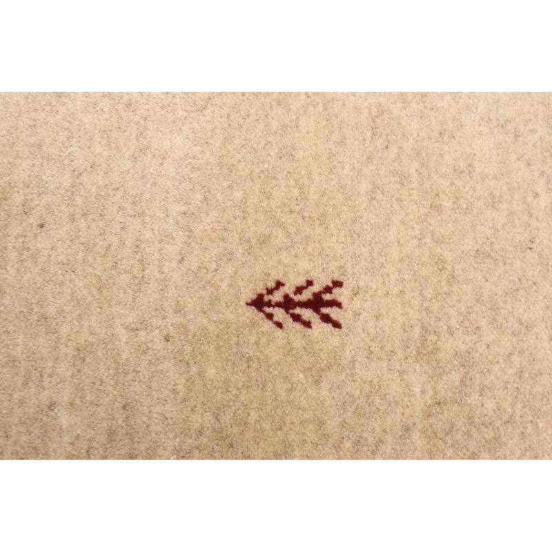 ECARPETGALLERY Hand Loomed Kashkuli Gabbeh Beige Wool Rug - 2'7 x 7'7