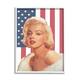 Stupell Industries Vintage Americana Icon Marilyn over US Flag Framed Wall Art - Red - White - 11 x 14