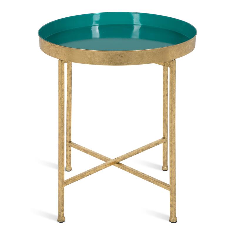Kate and Laurel Celia Round Metal Side Table - 18.25x18.25x22