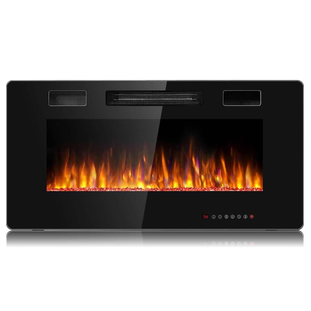 Gymax 36-inch Recessed Wall Mounted Electric Fireplace Heater w/ - See Details