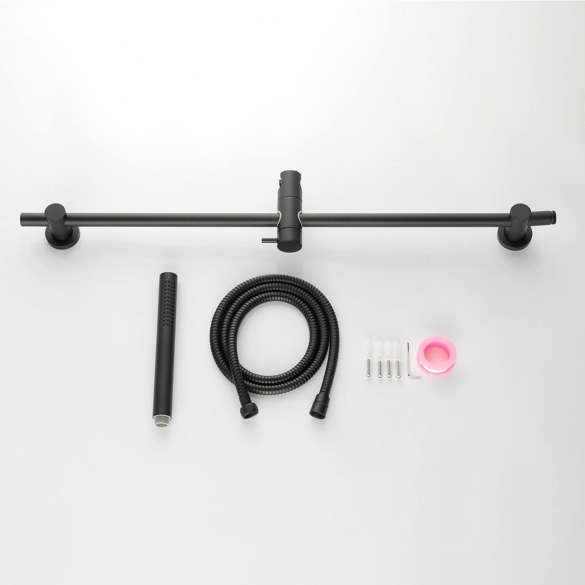 Wall Mount Handheld Shower with Slide Bar and 59Inch Hose Matte Black