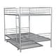preview thumbnail 90 of 95, Metal Bunk Bed with Trundle and Guardrail, Convertible to Two Beds