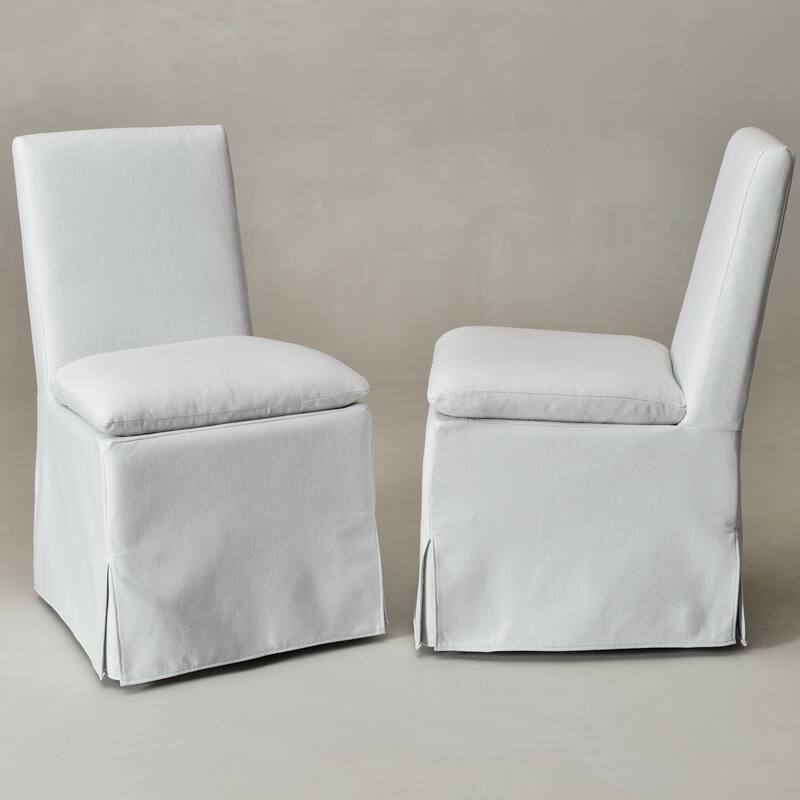 KINWELL Performance Fabric Slipcover Dining Chair Side Chair With Casters