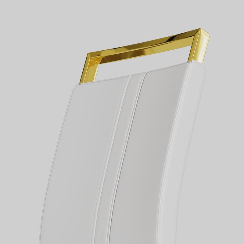 Modern Dining Chairs,PU Faux Leather High Back Upholstered Side Chair with Golden Metal Leg