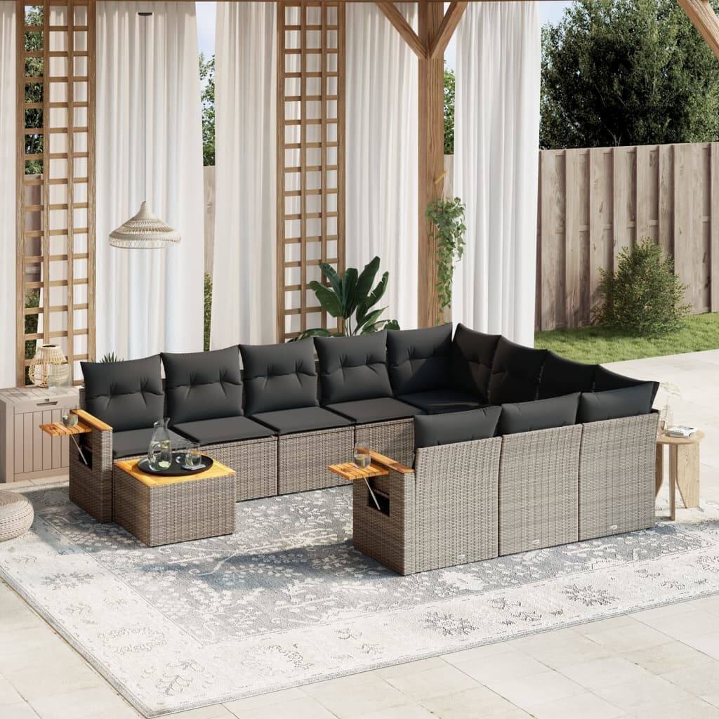 vidaXL Garden Sofa Set Grey - 24.4 x 33.5 x 27.2