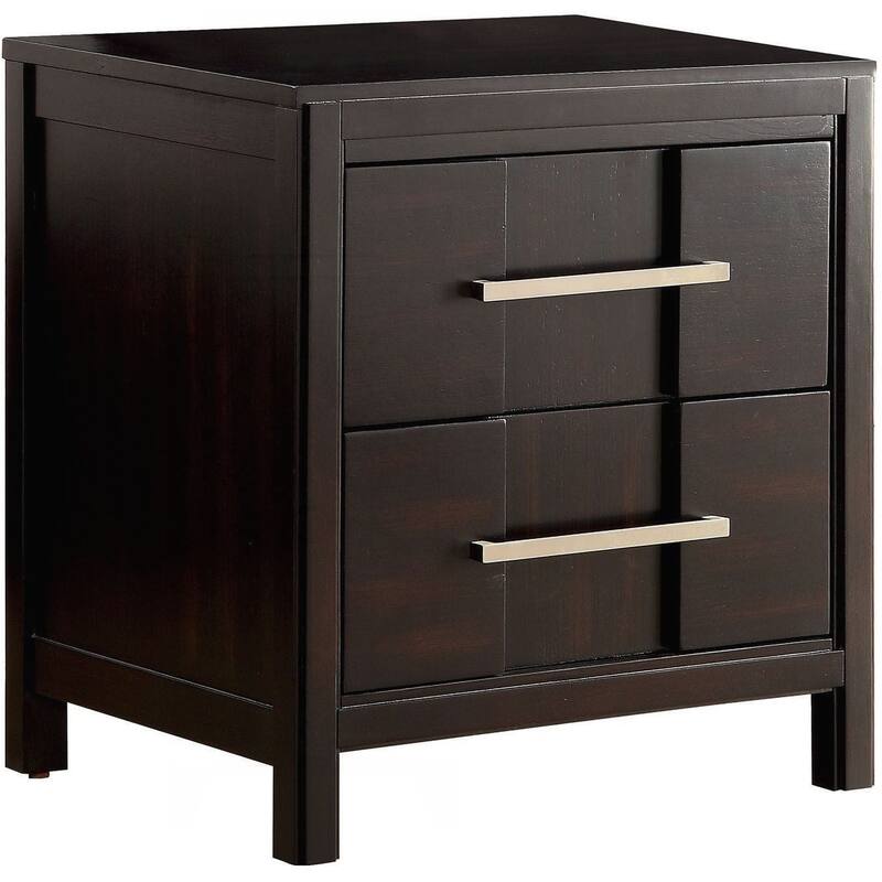 Charming Transitional Nightstand with Advanced Drawer Construction for Bedroom Enhancement - Espresso