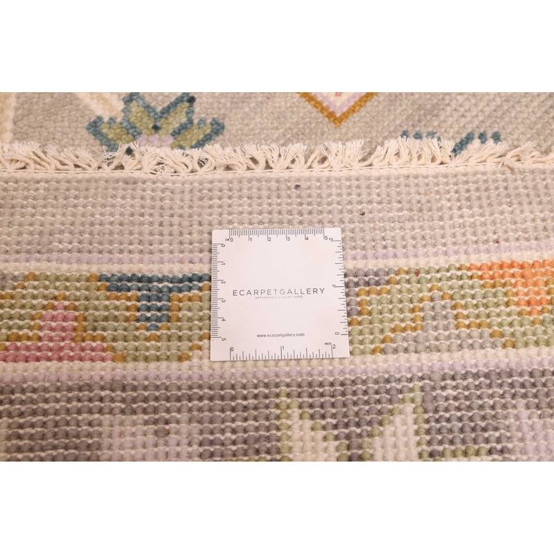 ECARPETGALLERY Hand-knotted Modern Oushak Grey Wool Rug - 9'0 x 11'10