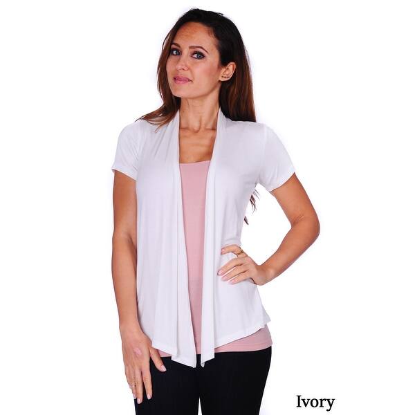Shop Simply Ravishing Women S Basic Short Sleeve Draped Open Front