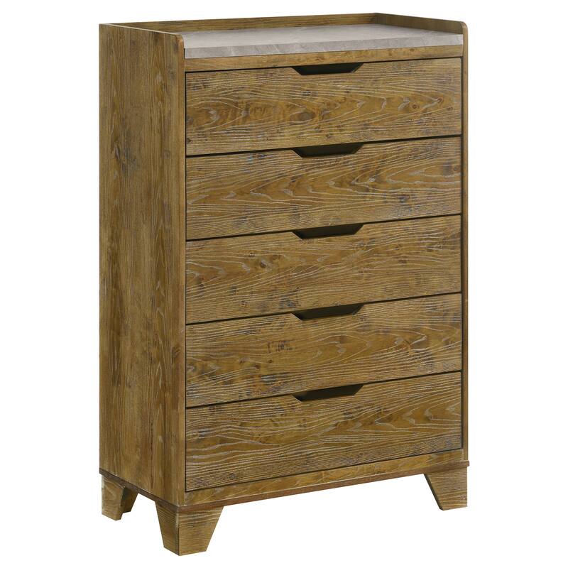 Henderson 5-drawer Bedroom Chest of Drawers Medium Oak - Oak