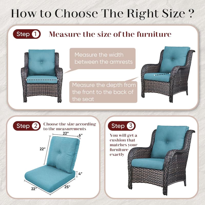 Outdoor Deep Seat Cushion 22 x 25 inch