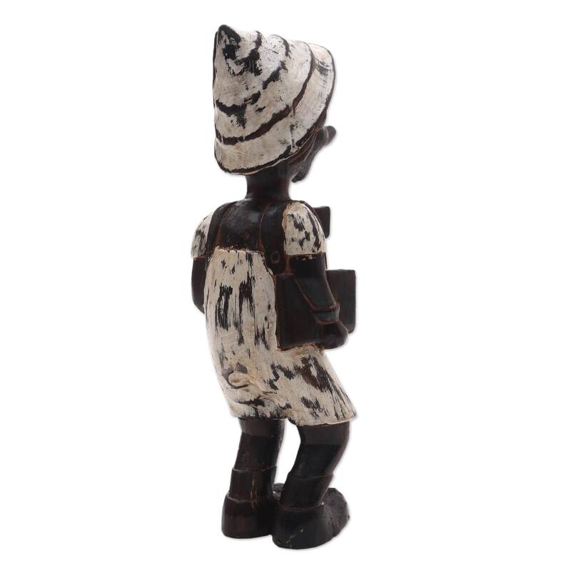 Novica Handmade Playful Boy Wood Sculpture