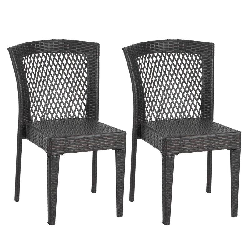 Modern Stackable Outdoor Chairs Set of 2