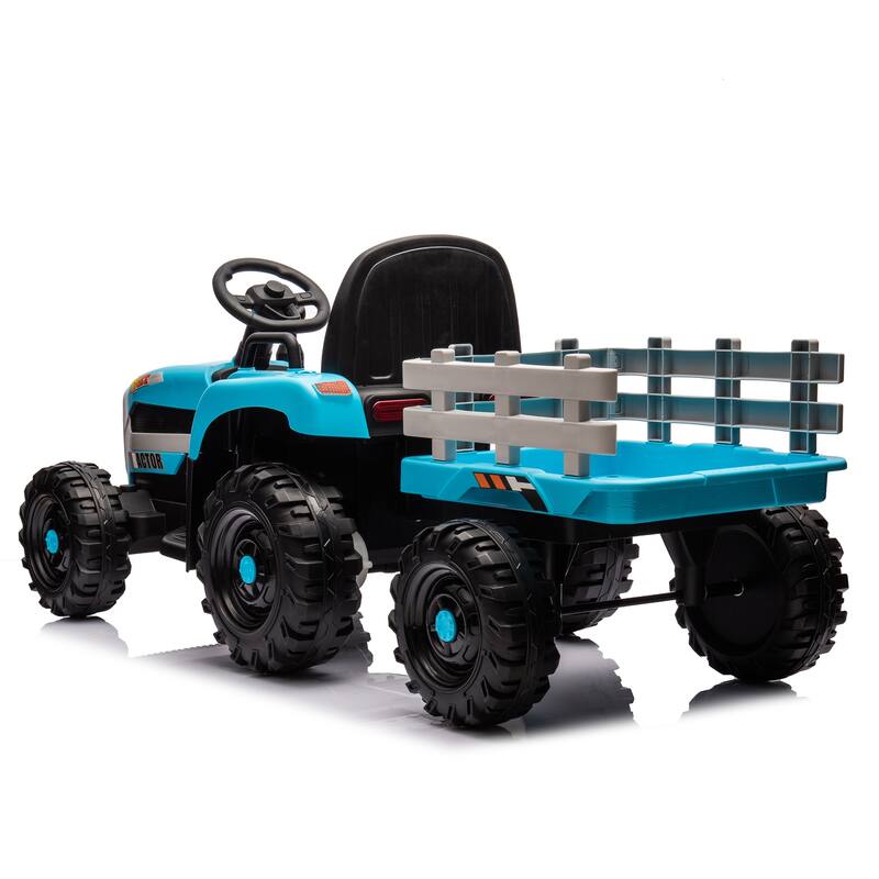 Ride on Tractor,Trailer,24VBattery Powered Electric Toy,200w*2motor 1.86-4.97MPH,Remote Control,3 speed adjustable,LED,safe belt