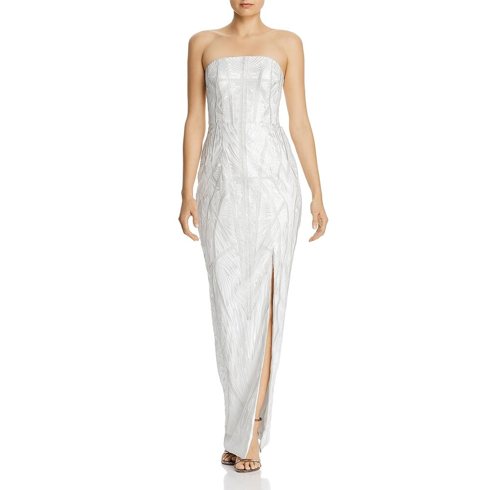 bariano strapless column gown