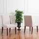 preview thumbnail 14 of 13, SAFAVIEH Dining Noho Beige Linen Dining Chairs (Set of 2) - 26" W x 22" D x 40" H