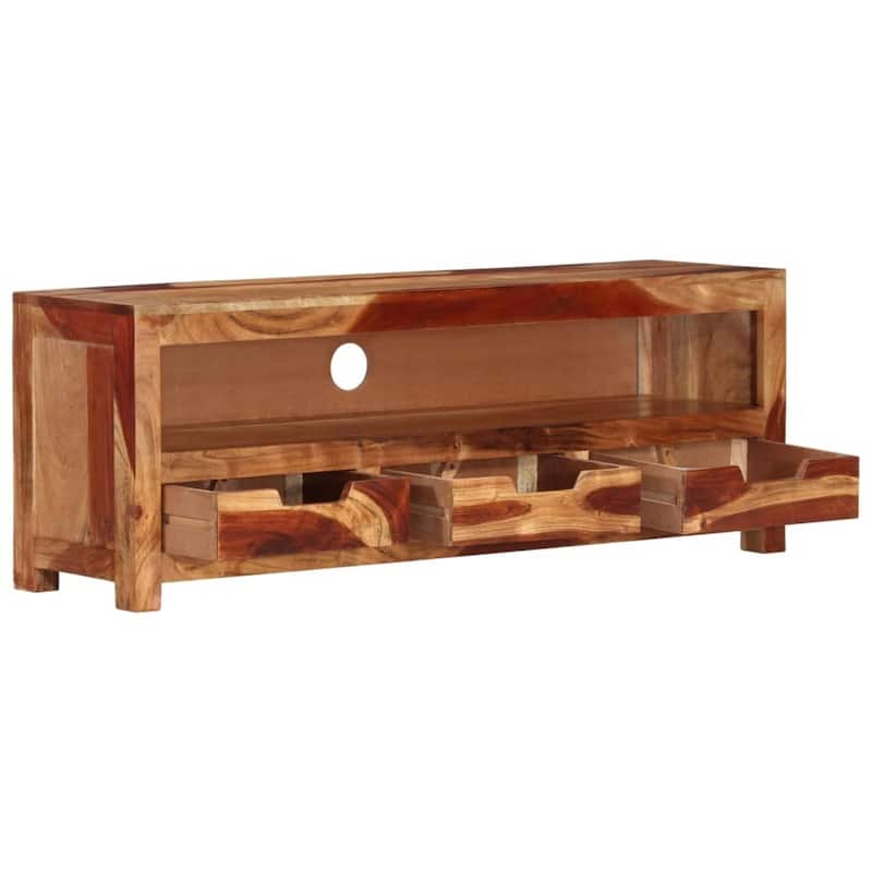 vidaXL TV Stand 43.3"x11.8"x15.7" Solid Wood Acacia - 43.3" x 11.8" x 15.7"
