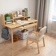 preview thumbnail 1 of 17, Kids Desk and Chair Set, Wooden Student Study Desk Writing Desk Natural