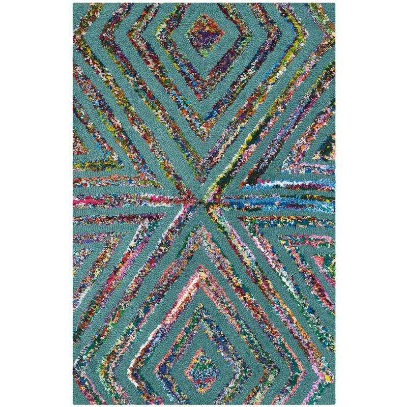 SAFAVIEH Handmade Nantucket Telma Contemporary Cotton Rug - 2' x 3' - Blue
