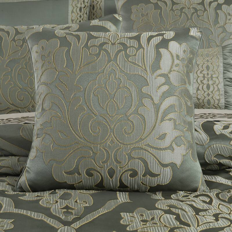 J. Queen New York Santino 20" Square Decorative Throw Pillow - Accent - Polyester - Jade