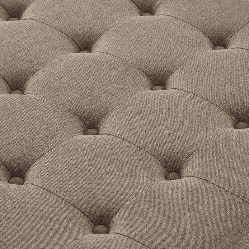 Large Square Storage Ottoman with Wooden Legs