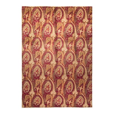 Overton Hand Knotted Wool Vintage Inspired Modern Contemporary Suzani Brown Area Rug - 10' 1" x 14' 2"