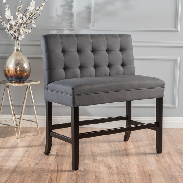 Kenan 29 inch Tufted Fabric Barstool Dining Bench by Christopher