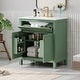 preview thumbnail 1 of 12, 30-Inch Bathroom Vanity with Ceramic Sink, Modern Green Single Bathroom Cabinet Green