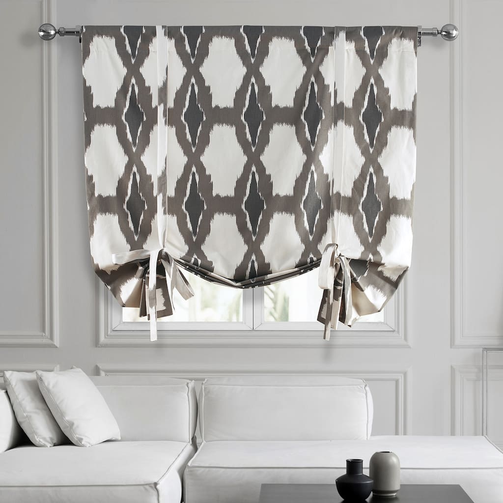 Exclusive Fabrics Sorong Printed Cotton Tie-Up Window Shade - 46 X 63